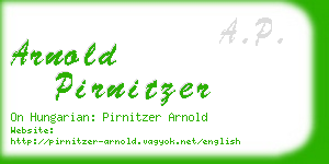 arnold pirnitzer business card